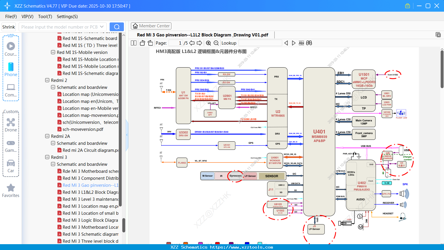 Xiaomi Redmi 3 Gao Pinversion-L1&L2 Block Diagram & Drawing V01